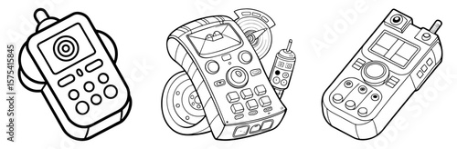 Remote Control Coloring Book Page Outline Design