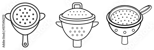 Strainer Coloring Book Page Outline Line Art