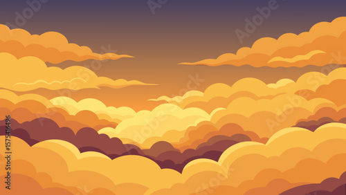 Fiery orange and red clouds paint the evening sky as the sun dips below the horizon, casting a beautiful glow