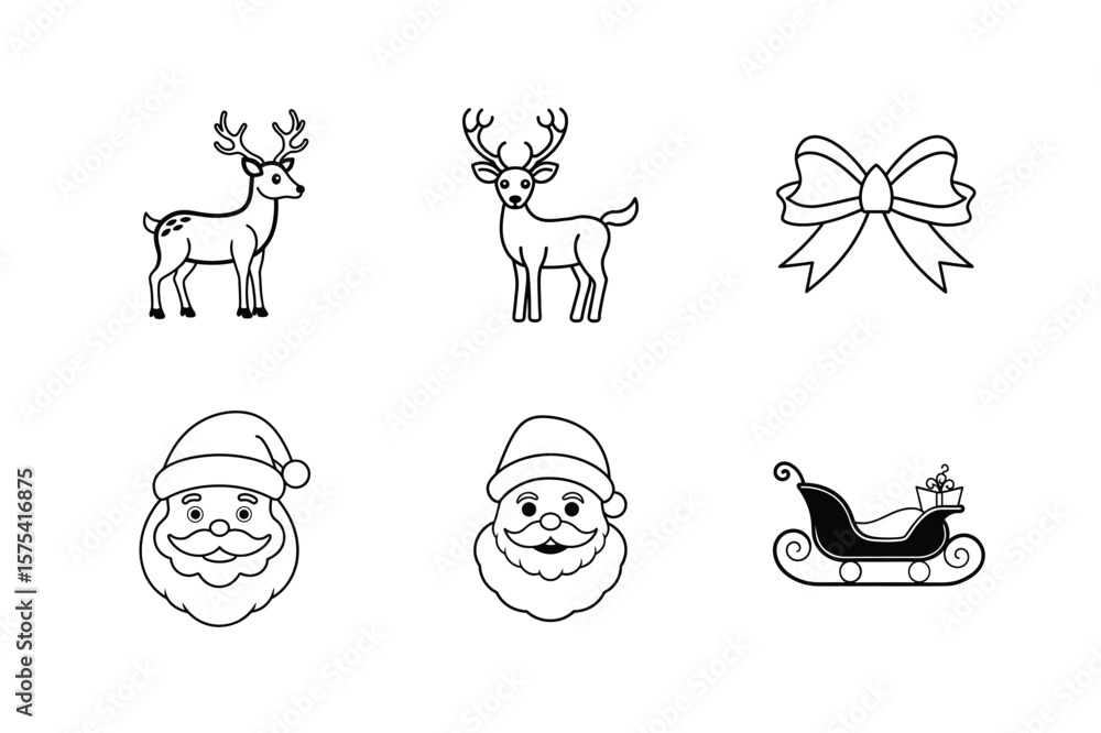 Fototapeta premium set of christmas elements