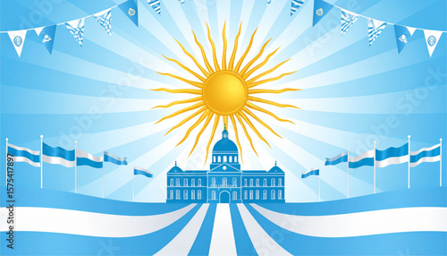 Celebrating Argentina Sun, Flags, and National Pride