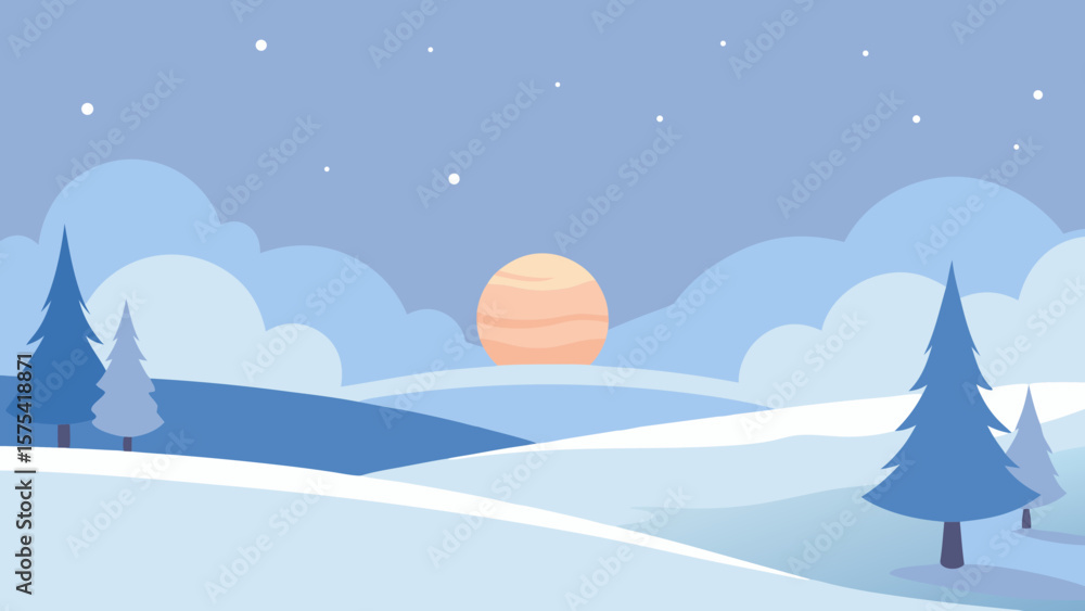 Naklejka premium winter landscape with snow