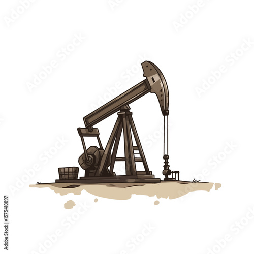 oil pump jack isolated 