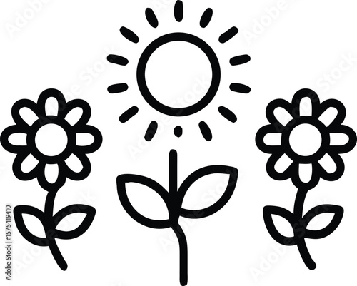 Flourishing Flowers Basking in the Warmth of the Summer Sun, a Vibrant Symbol of Growth and Renewal