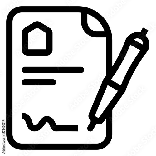 closing transaction - Residential Real Estate - line outline