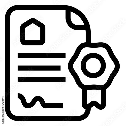mortgage document - Residential Real Estate - line outline
