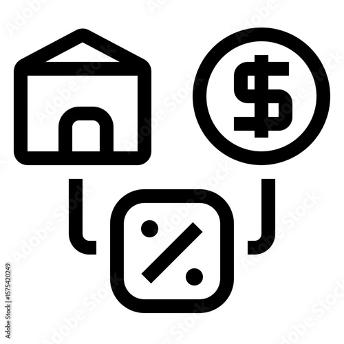 down payment - Residential Real Estate - line outline