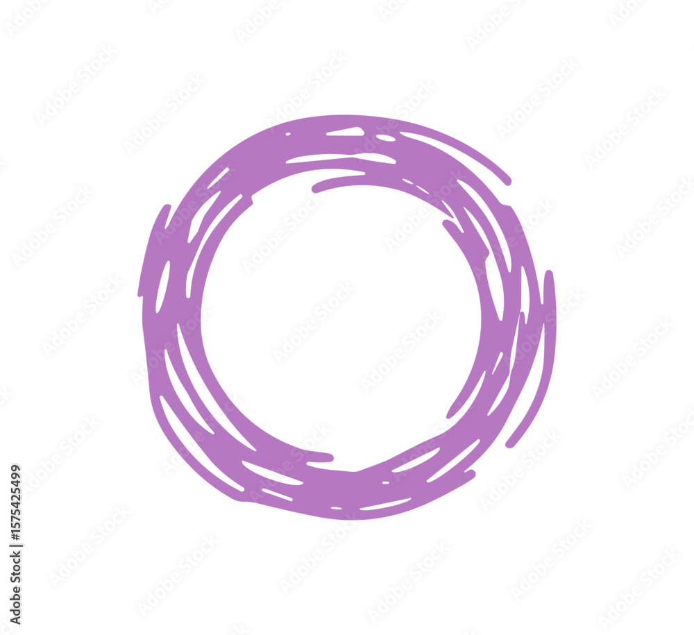 Lilac Abstract Hand Drawn Circle Shape Vector Lilac Abstract Hand Drawn Circle Shape Vector