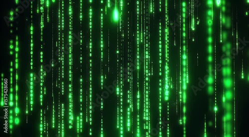 Green binary code background