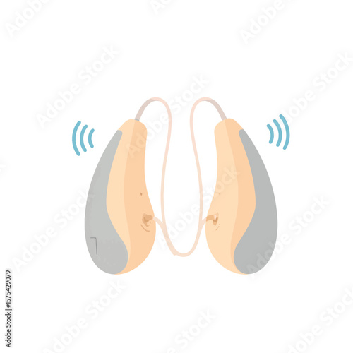 Hearing aids symbolizing connection and communication, assistive technology