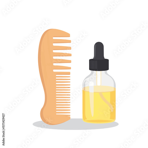 Beard grooming tools in minimalist style, personal care essential
