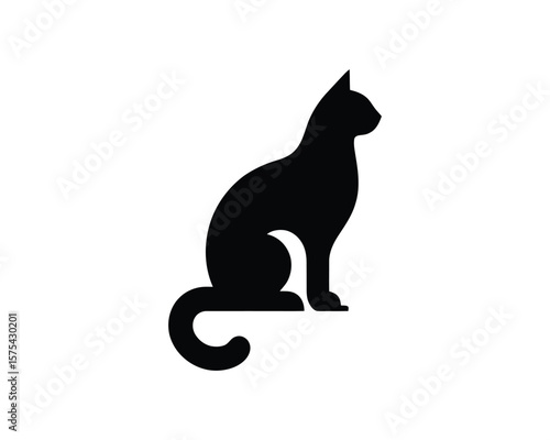 Fierce Elegant cat silhouette vector illustration elegant