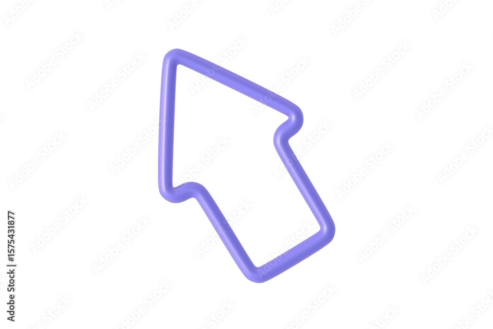 Single cursor isolated on white background. Web arrow pointer. Top view. 3d render Single cursor isolated on white background. Web arrow pointer. Top view. 3d render