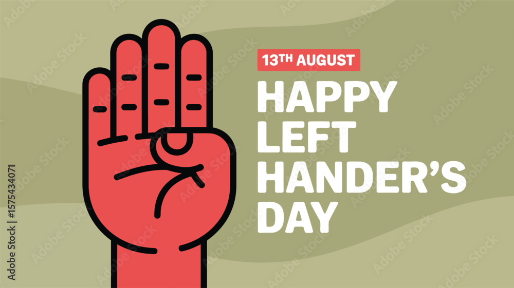 Fototapeta premium Celebrate international left handers day august thirteenth left handed awareness illustration