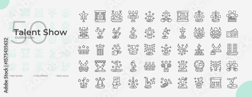 Talent Show Line Editable Icons set. Vector illustration in modern thin line style of talent show icons: talent, show, creativity, etc