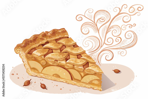 Wonderful Artistic Apple Pie Slice with Det - Bright and Cheerful Visual Story Perfect for Corporate
