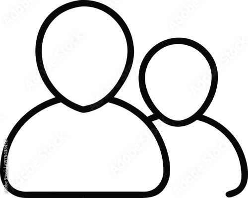 Simple Line Art Icon of Two People Representing Teamwork, Partnership, or Collaboration for Websites and Applications.