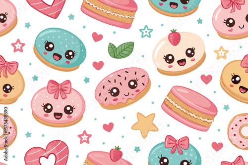 Incredible Bold Repeat Pastry Emojis with - Vibrant and Dynamic Visual Story Perfect for Social Medi