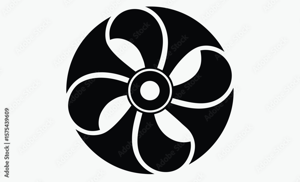 Cooling fan icon silhouette, computer hardware symbol, flat tech illustration, computer cooling fan icon transparent vector isolated Cooling fan icon silhouette, computer hardware symbol, flat tech illustration, computer cooling fan icon transparent vector isolated