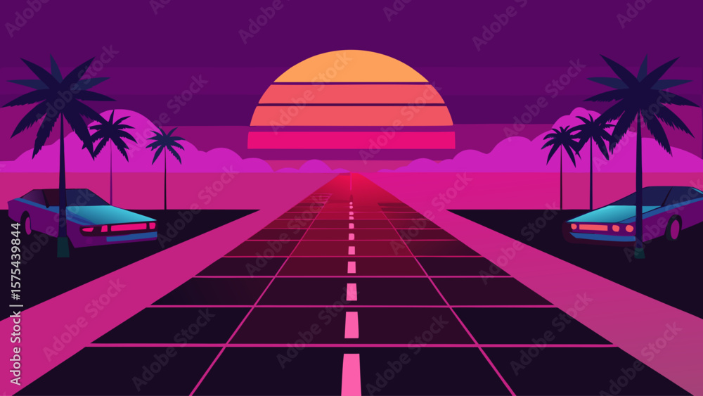 Naklejka premium sunset in the city