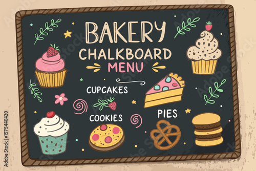 Impressive Bakery Chalkboard Menu with - Bold and Striking Visual Story Ideal for Branding Projects