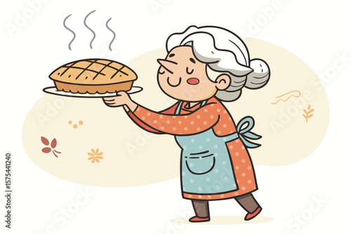 Marvelous Cute Grandma Baker Apron Lifting Fre - Elegant and Refined Visual Story Ideal for Branding