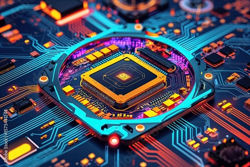 Wallpaper Mural Groundbreaking Tech Circuit Illustration with Classic Circuitry Motifs and Vibrant Imagery Reflecting the Future of Technology Torontodigital.ca