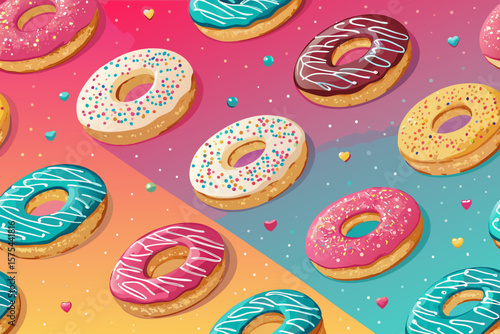 Remarkable Donut Seamless with Sprinkles and - Clean and Minimalist Visual Story Ideal for Marketing