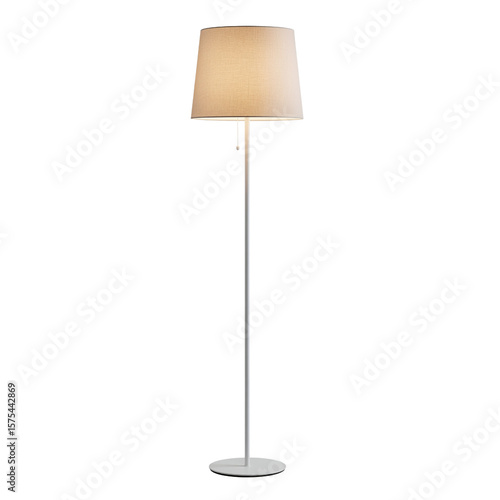 Φωτογραφία Classic floor lamp with beige lampshade