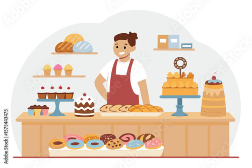 Remarkable Baker Standing Behind Counter Full - Soft and Gentle Visual Story Excellent for Creative 