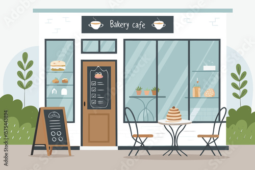 Exquisite Bakery Caf Exterior with - Cozy and Intimate Visual Story Perfect for Social Media