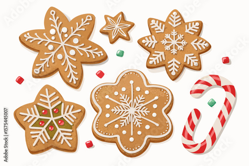 Fantastic Holiday Bakery Gingerbread Cookies Snowf - Clean and Minimalist Visual Story Great for Edi