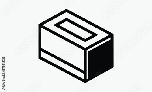Concrete cinder block icon, concrete wall symbol, construction element vector, transparent vector isolated 