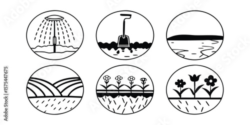 Mega Set of Soil Regeneration Illustrations on transparent background