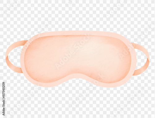 Sleep mask watercolor illustration for summer travel accessories vector.