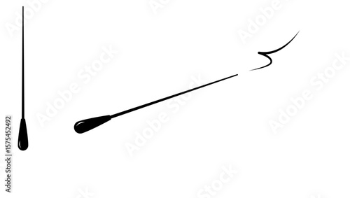 Conductor's baton , black isolated silhouette