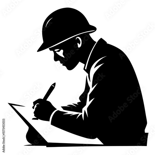 Silhouette of a soldier writing a letter home during wartime conveying remembrance and connection