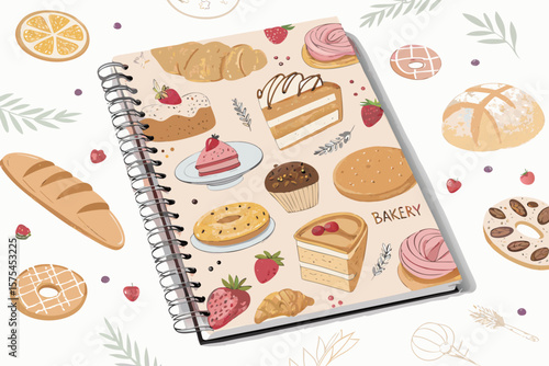 Breathtaking Cover Bakery Journal Recipe Book - Cozy and Intimate Visual Story Great for Content Cre