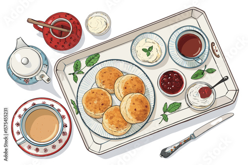 Brilliant Top Tea Time Scene Scones Jam - Cozy and Intimate Visual Story Perfect for Social Media