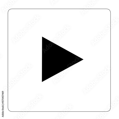 再生マーク　動画再生などのシンプルなモノクロアイコン