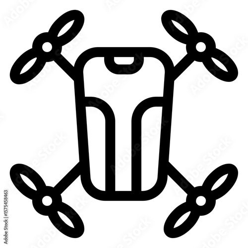 camera drone  - Content Creation and Streaming Production - line outline