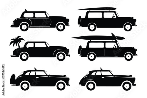 Classic Cars Vector Set: a curated set of classic cars illustration in vector format, embodying the timeless charm of automotive design and a spirit of adventure.