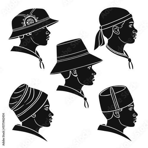 Diverse headwear silhouettes profile fashion