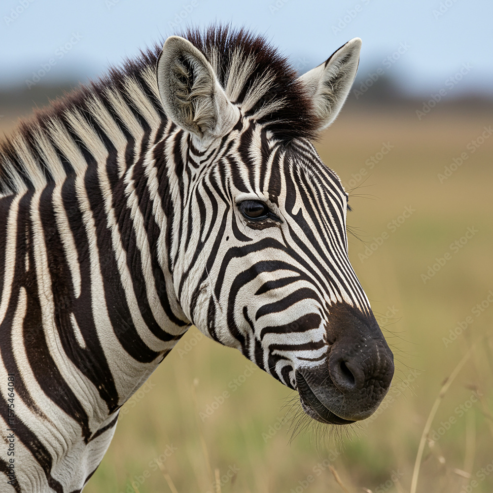 Naklejka premium close-up of an african zebra