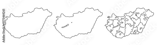 фотографія Hungary map – vector illustration of counties and political borders