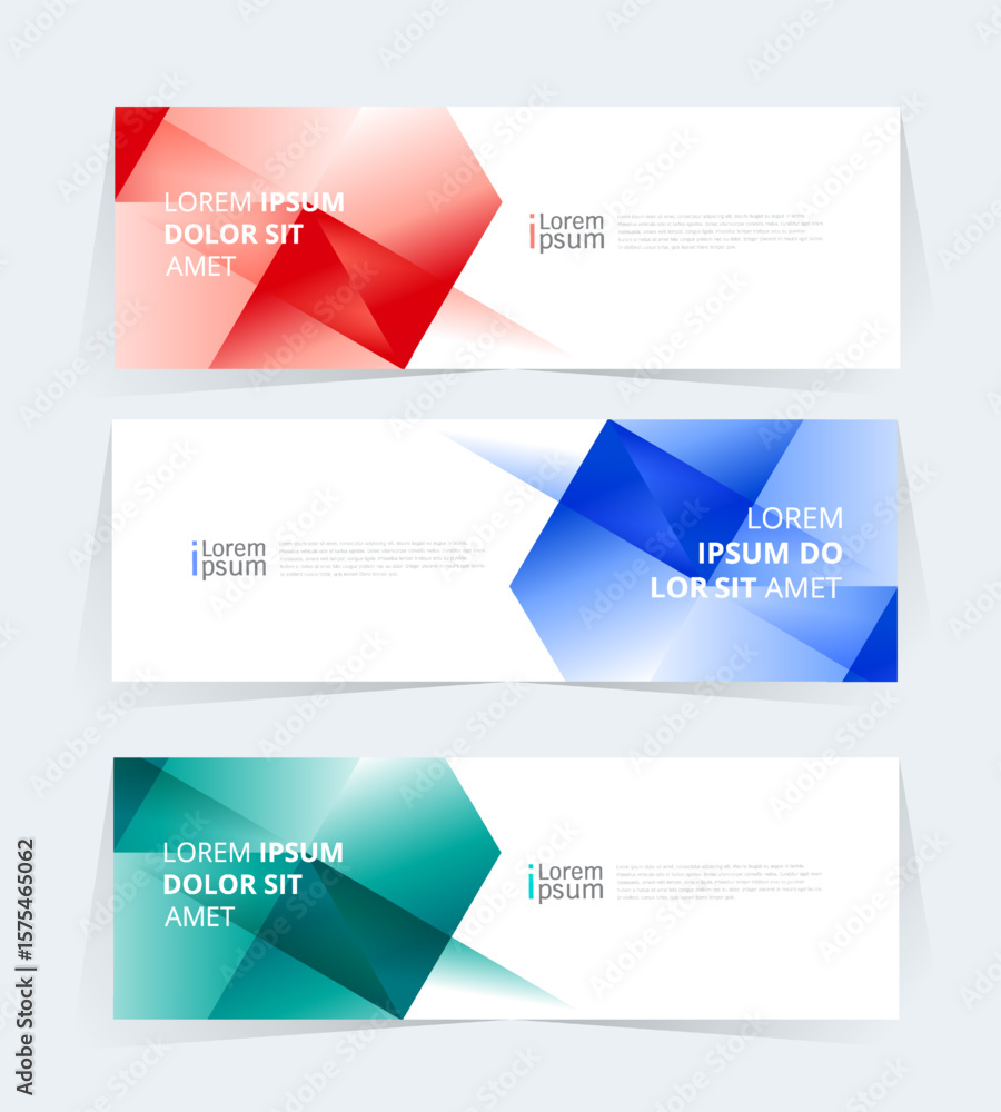 Fototapeta premium banner or header template featuring a color gradient design with abstract geomatic shapes. 