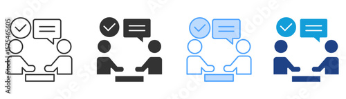 Negotiation Icon Set Multiple Style Collection
