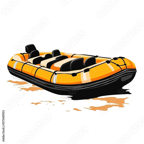Inflatable boat isolated on white 