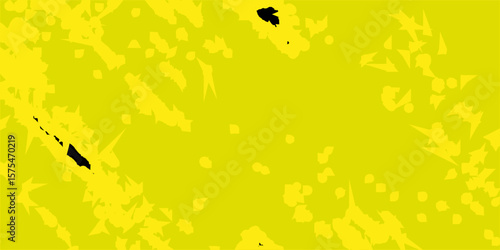 Abstract yellow grunge textured on black background. Paint style design template for use element cover, banner, business, advertising