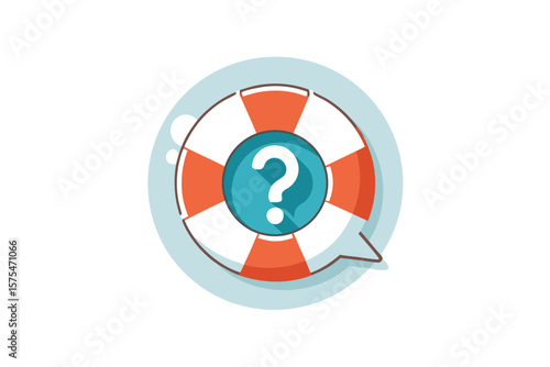 Free Download speech bubble question mark lifebuoy rescue - GFXLoad